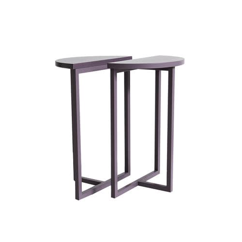 Table d'appoint contemporaine - BASIC - Viveti - en métal laqué / avec piètement en métal / en demi-cercle