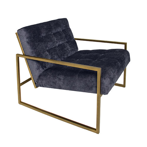 Fauteuil contemporain - BERLIJN - Viveti - en tissu / en métal / gris