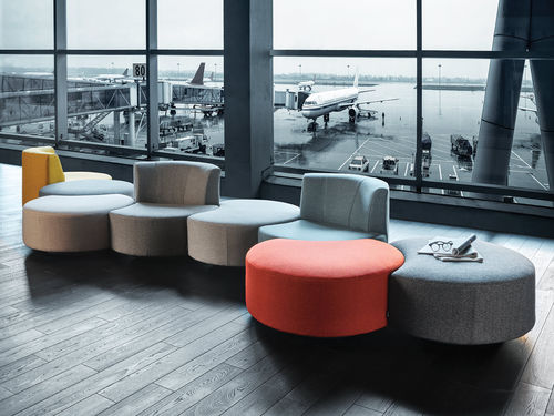 Canapé modulable - SEDUTALONGA - Mussi Italy - contemporain / en tissu / en cuir