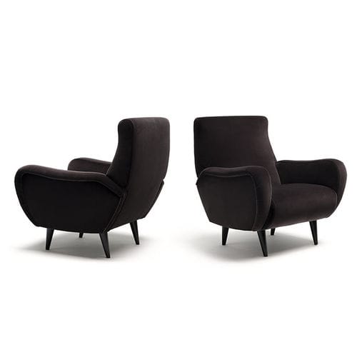 Fauteuil contemporain - '50 - Mussi Italy - en tissu / en cuir / en bois massif