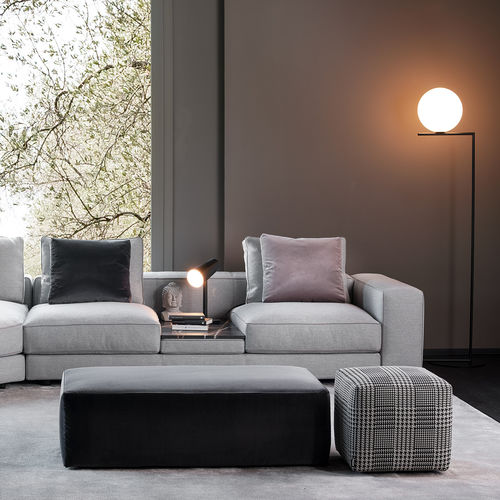 Pouf contemporain - DAMA - Mussi Italy - en tissu / en cuir / rond