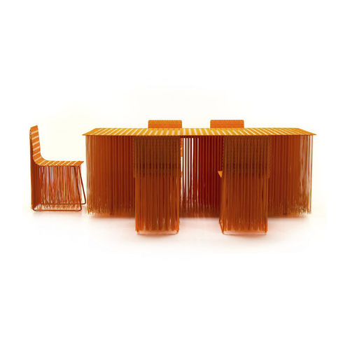 Ensemble table et chaises contemporain - FLIRT - Mussi Italy - d'intérieur / en acier / en PVC