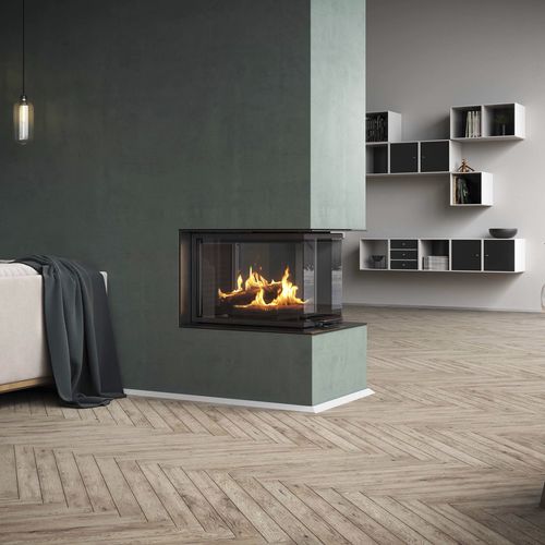Insert de cheminée à 3 faces - VISIO 3:1 - Attika Feuer AG - à bois / en acier / contemporain