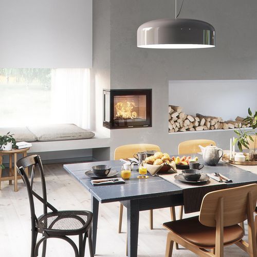 Insert de cheminée d'angle - R-600 - Attika Feuer AG - à bois / en acier / contemporain
