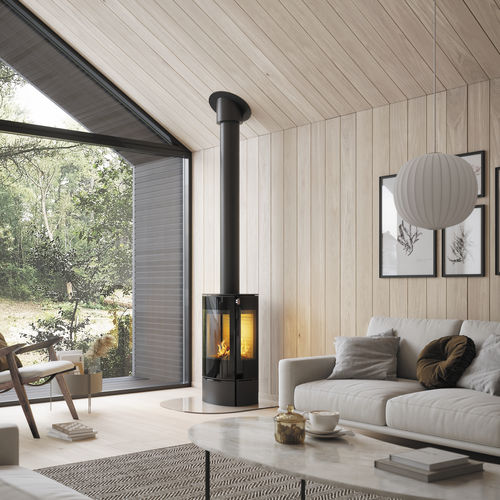 Poêle à bois - CARO 90 - Attika Feuer AG - 0 - 5 kW / 5 kW - 10 kW / au sol