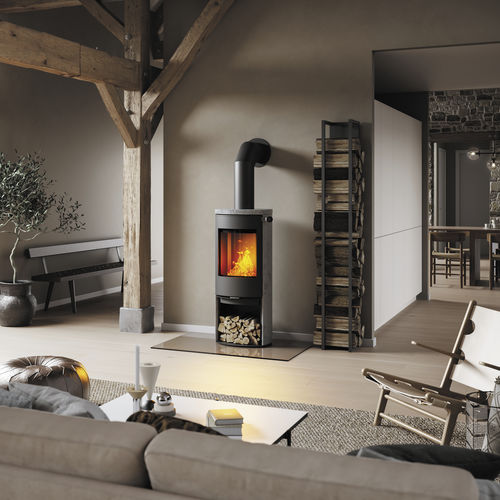 Poêle à bois - CARO 120 - Attika Feuer AG - 0 - 5 kW / 5 kW - 10 kW / au sol