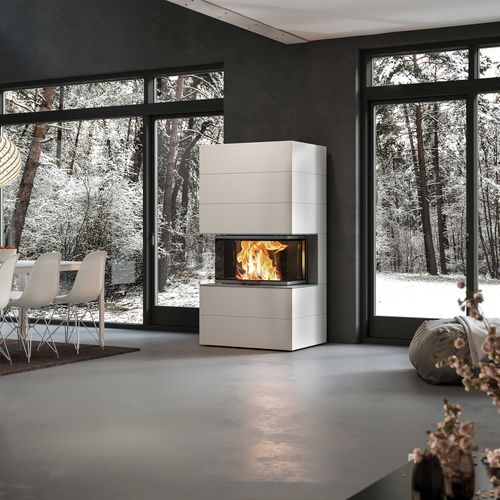 Insert de cheminée à 3 faces - VISIO 3 ELEMENT - Attika Feuer AG - à bois / en acier / rayonnement