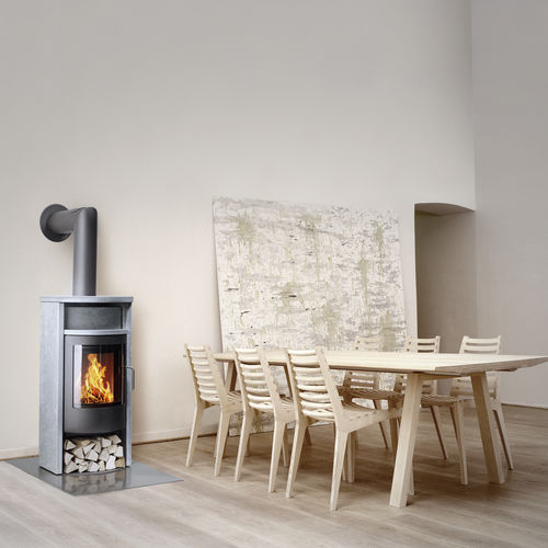 Poêle à bois - BANDO - Attika Feuer AG - 5 kW - 10 kW / au sol / contemporain