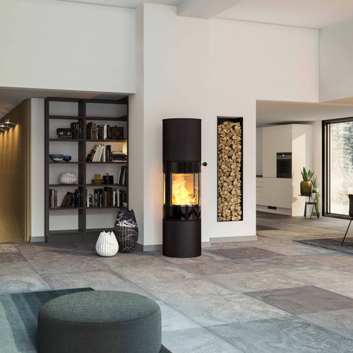 Poêle à bois - VIVA 160 L - Attika Feuer AG - 5 kW - 10 kW / au sol / à 3 faces