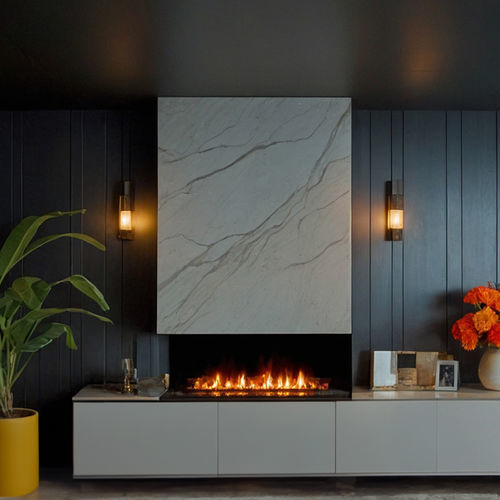 Foyer ouvert électrique - Montreal  - Attika Feuer AG - à 3 faces / aluminium / en verre