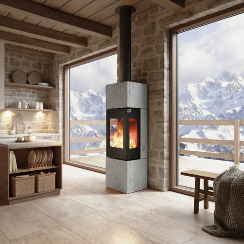 Poêle à bois - NEXO 160 SPECKSTEIN - Attika Feuer AG - 5 kW - 10 kW / à poser / à 3 faces