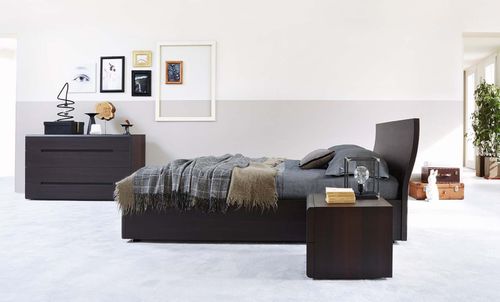 Lit double - ESTRO - ORME - contemporain / en bois