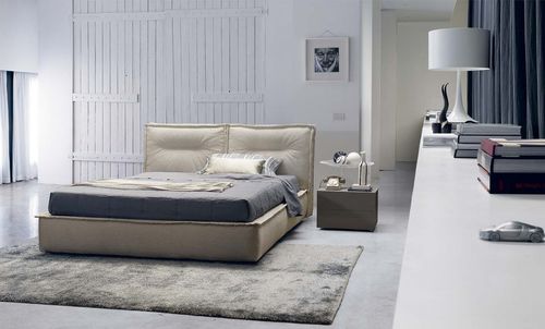 Lit double - COMODO - ORME - contemporain / tapissé / en tissu