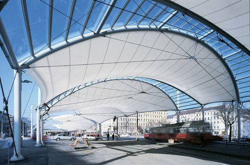 Membrane architecturale en polyester - URBAN LORITZ PLATZ - Hightex - en PVC / pour structure tendue / pour toit