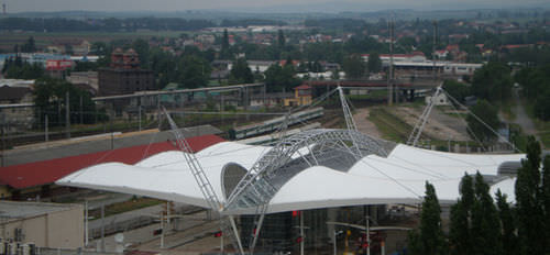 Membrane architecturale en tissu - BUS TERMINAL - Hightex - en ETFE / en polyester / en PTFE
