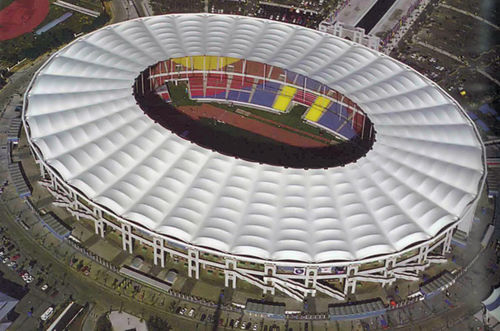 Membrane architecturale en polyester - BUKIT JALIL - Hightex - en PVC / pour structure tendue rétractable / pour toit