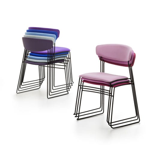 Chaise design scandinave - WOLFGANG - Fornasarig - d'intérieur / en tissu / en chêne