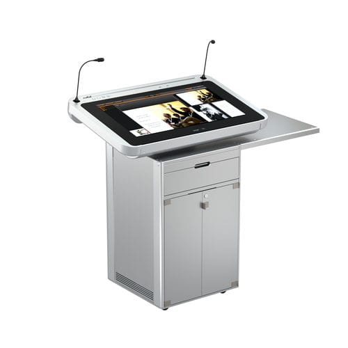 Pupitre de conférence - ILS SYNERGY GK - Intelligent Lectern Systems - à hauteur réglable / avec logo personnalisé / usiné
