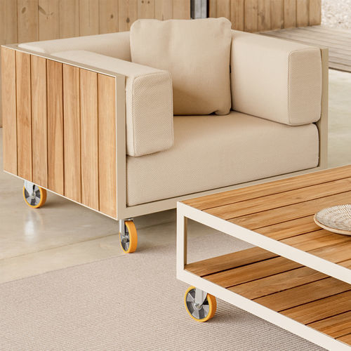 Fauteuil contemporain - VINEYARD  - VONDOM - en tissu / en aluminium / en bois