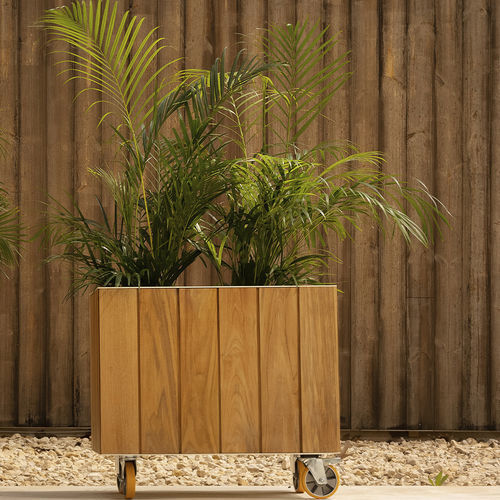 Jardinière en bois - VINEYARD  - VONDOM - en aluminium / rectangulaire / à roulettes