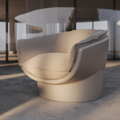 Fauteuil contemporain - Luna  - VONDOM - en cuir / en tissu / en polyéthylène