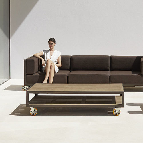 Table basse contemporaine - VINEYARD EXTRA-LARGE    - VONDOM - en bois / avec piètement en aluminium / rectangulaire