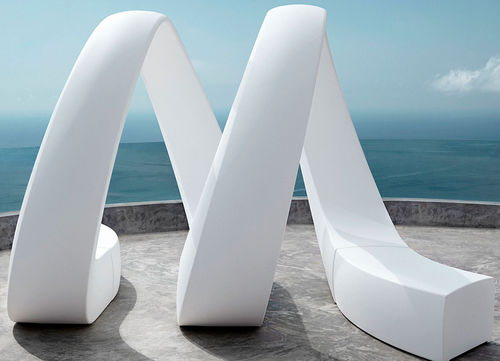 Banc de jardin design original - AND  - VONDOM - en polyéthylène / avec dossier / sans accoudoirs