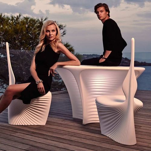 Chaise de jardin design organique - BIOPHILIA   - VONDOM - d'extérieur / en polyéthylène rotomoulé / avec piètement en polyéthylène