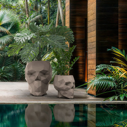 Jardinière en polyéthylène - Skull 46100A - VONDOM - 100% recyclable / design original / noire