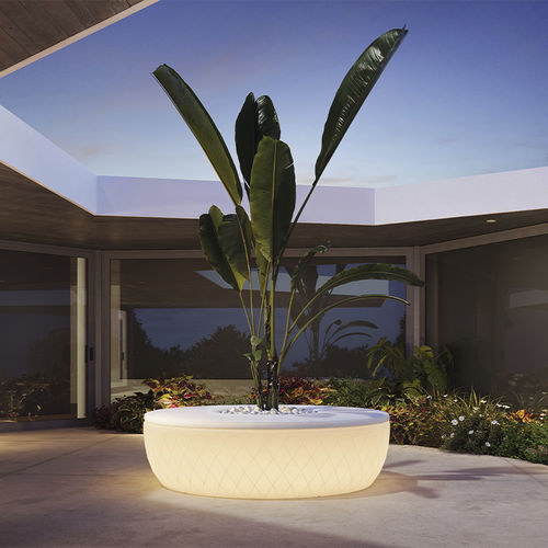 Jardinière en polyéthylène - VASES ISLAND - VONDOM - ronde / avec éclairage intégré / avec banc intégré