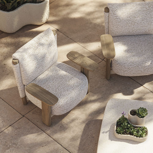 Fauteuil contemporain - Milos 70001 - VONDOM - en tissu / en iroko / couleur personnalisable