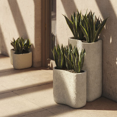 Jardinière en polyéthylène - Milos - VONDOM - contemporaine / beige / grise