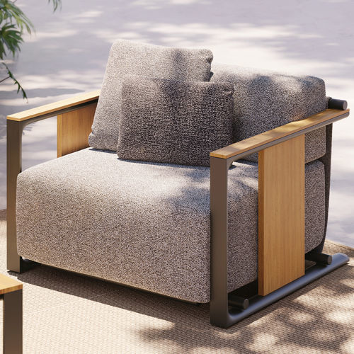 Fauteuil contemporain - Tulum  - VONDOM - en tissu / en aluminium / en teck