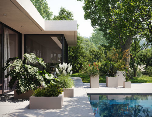 Jardinière en polyéthylène - LAND  - VONDOM - carrée / lumineuse / contemporaine