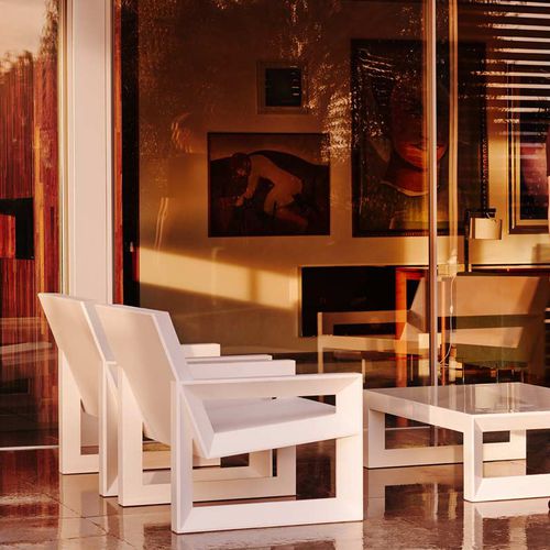 Fauteuil contemporain - FRAME - VONDOM - en polyéthylène / empilable / 100% recyclable