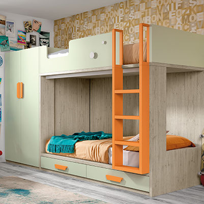 Lit superposé - OLDSCHOOL KIDS 80 - ROS 1 S.A. - double / contemporain / avec base de rangement