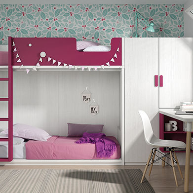 Lit superposé - OLDSCHOOL KIDS 81 - ROS 1 S.A. - double / contemporain / avec base de rangement