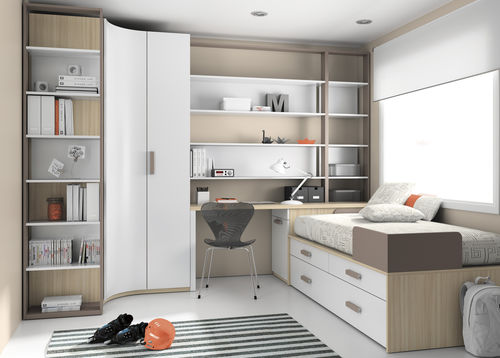 Bureau contemporain - TOUCH 31  - ROS 1 S.A. - en bois / avec étagère / piétement en panneaux