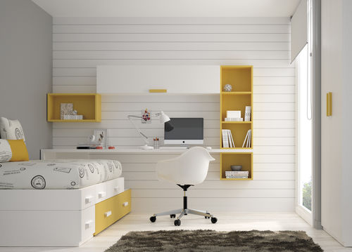 Bureau contemporain - TOUCH 39 - ROS 1 S.A. - en bois laqué / avec étagère / pour enfant