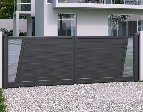 Portail battant - LES CONTEMPORAINS : PHOENIX - Roche Habitat - coulissant / en aluminium / en acier inox