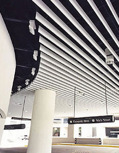 Faux-plafond en aluminium - FIN MATE - Gordon - en lames / ignifuge