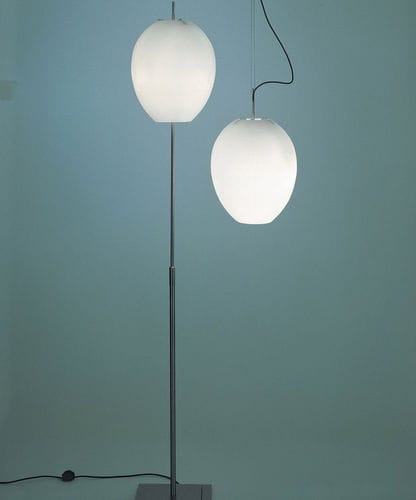 Lampe sur pied - EGG - BSWEDEN - en acier inoxydable / en verre opalescent / contemporaine