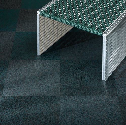 Moquette en dalles - BLACKISH TEAL - BOLON - tissée / en vinyle / professionnelle
