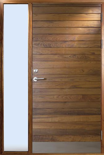 Porte d'extérieur - L&Aring;NG&Ouml; FSC - BOVALLS - en teck / en verre / battante