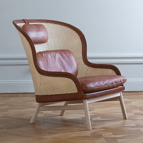 Fauteuil contemporain - DANDY - GARSNAS - en cuir / en tissu / en hêtre