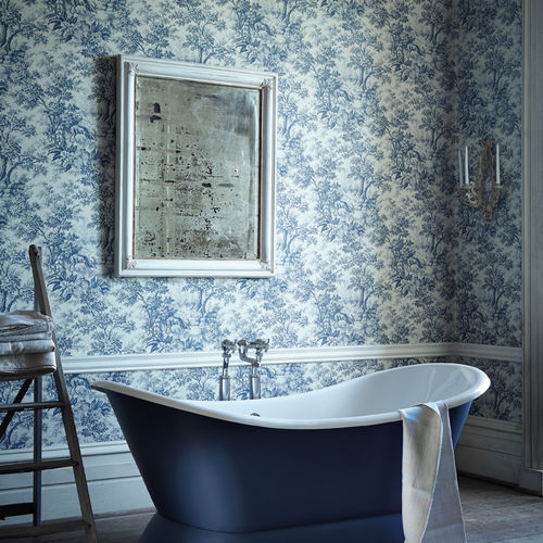 Papier peint classique - STAG TOILE - The Little Greene - à motif floral / aspect tissu / aspect papier peint