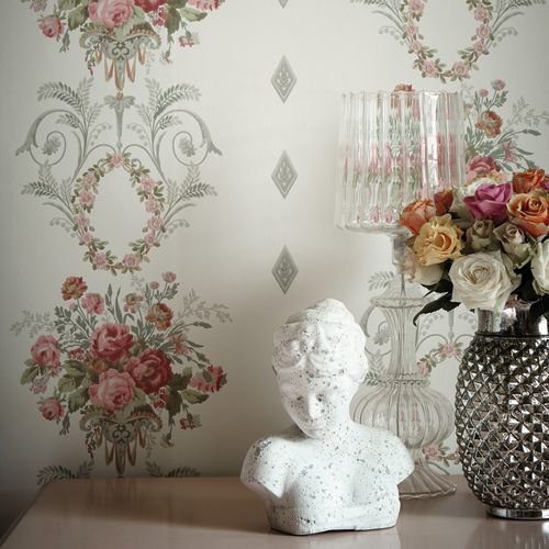 Papier peint de style - PALAIS - The Little Greene - à motif floral / arabesque / aspect papier peint