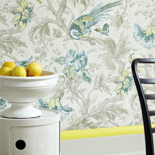 Papier peint classique - CROWE HALL LANE - The Little Greene - à motif floral / à motif animalier / aspect papier peint