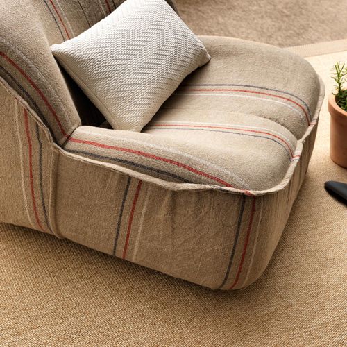 Tissu d'ameublement - NATURE SENSE : A-1816 - NATURTEX - pour rideaux / à rayures / en lin