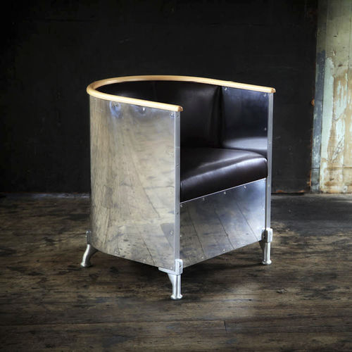 Fauteuil contemporain - ALUMINIUM - KÄLLEMO - en cuir / en mousse / en noyer